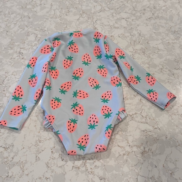 Old Navy 12-18M Strawberry Print Long Sleeve Swimsuit - Picture 11 of 13